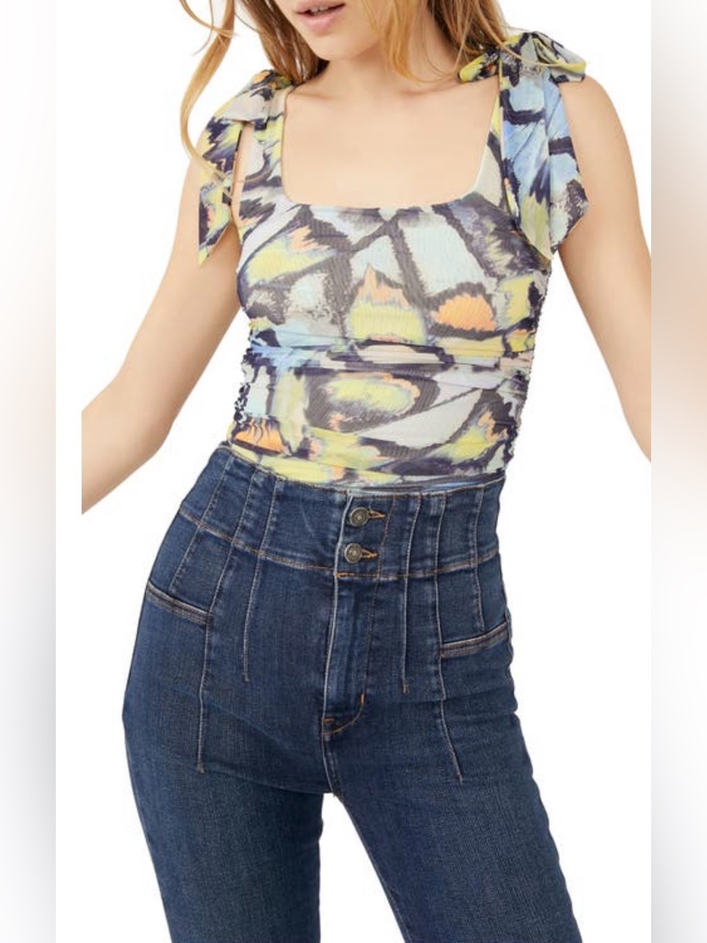 Free People Avenue Print Tank Top In Mint Combo, S